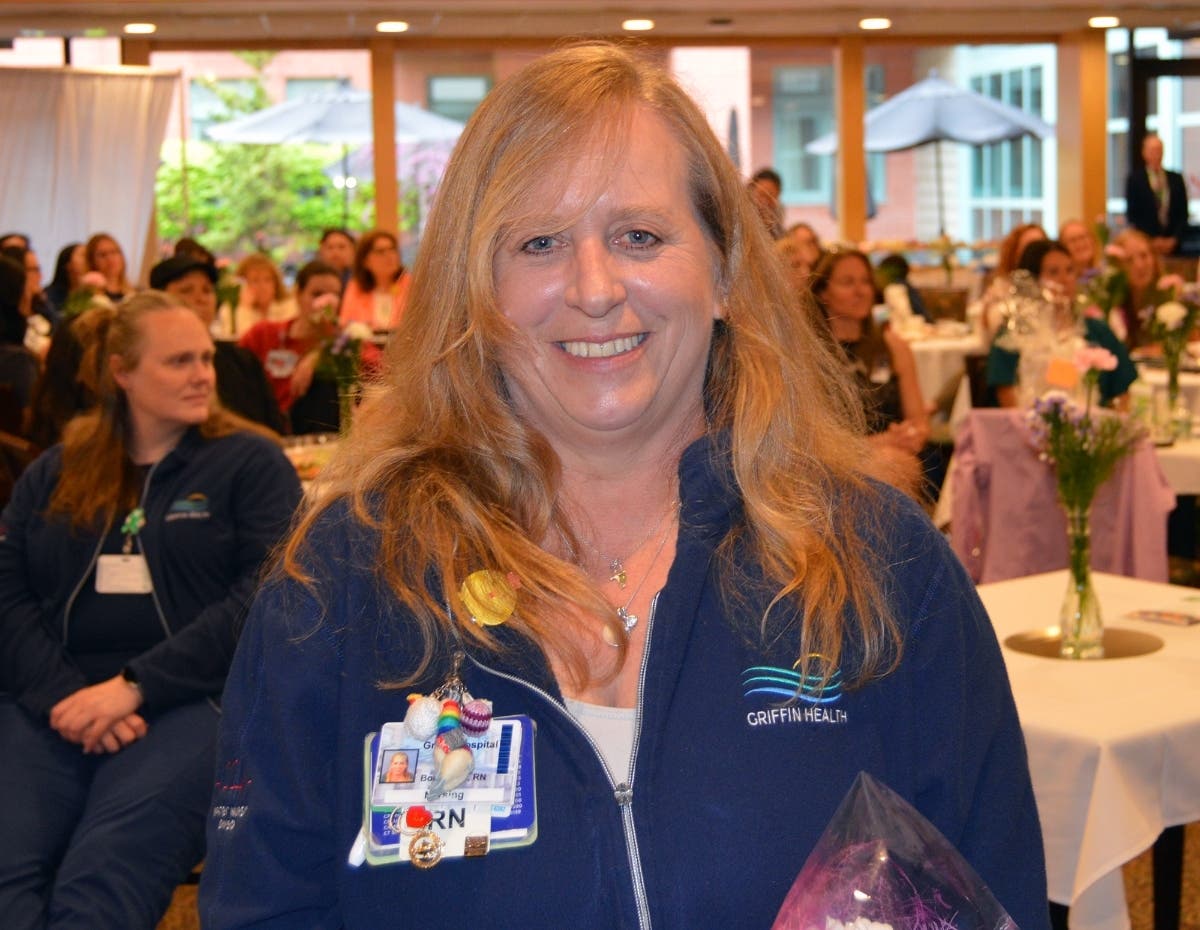 Griffin Health Nurse Tammy Borkowski, BSN, RN, CMSRN, of Oxford, recently received The DAISY Award for Extraordinary Nurses.