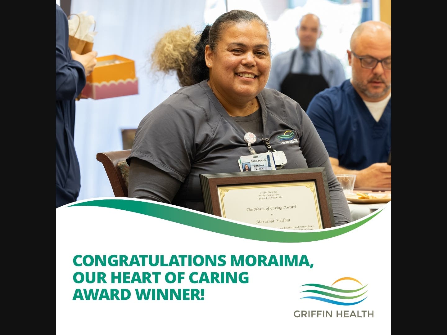 Griffin Hospital Multi-Skilled Technician Moraima Medina, of Naugatuck, recently received the 2026 Heart of Caring Award at Griffin’s Nursing Support Staff Appreciation Celebration.