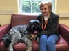 Jessie, a resident of Chestnut Knoll, enjoys a visit with Maggie. The certified therapy dog and her owner Karen Lobascio-Gardner make weekly visits to the senior living community in Boyertown. 