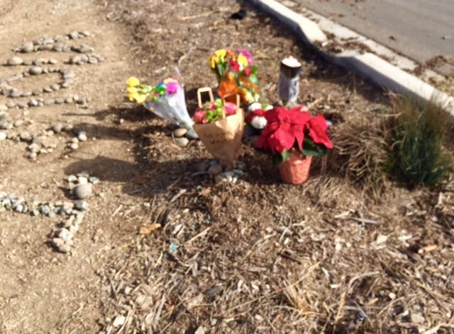 Roadside memorial near scene of deady Livermore crash. Roadside memorial near scene of deady Livermore crash.