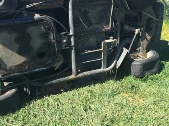 The Dublin High School softball team's cart was badly damaged during the burglary.