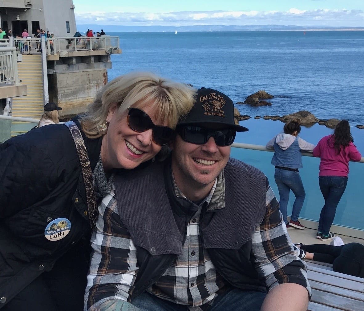 Cathi with her son Ian.
