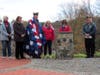 Jeaneen Buchanan, center, thanked Major Joel Hurliman for his service. Quilters Claudia Farkas, Marion Osborn, Linda Papp and Milt Harrigan Adjutant, Sutter- Terlizzi American Legion Post 16 look on.