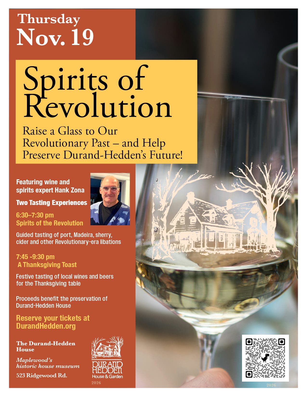 Spirits of Revolution and a Thanksgiving Toast — A Spirited Fundraiser for Durand-Hedden
