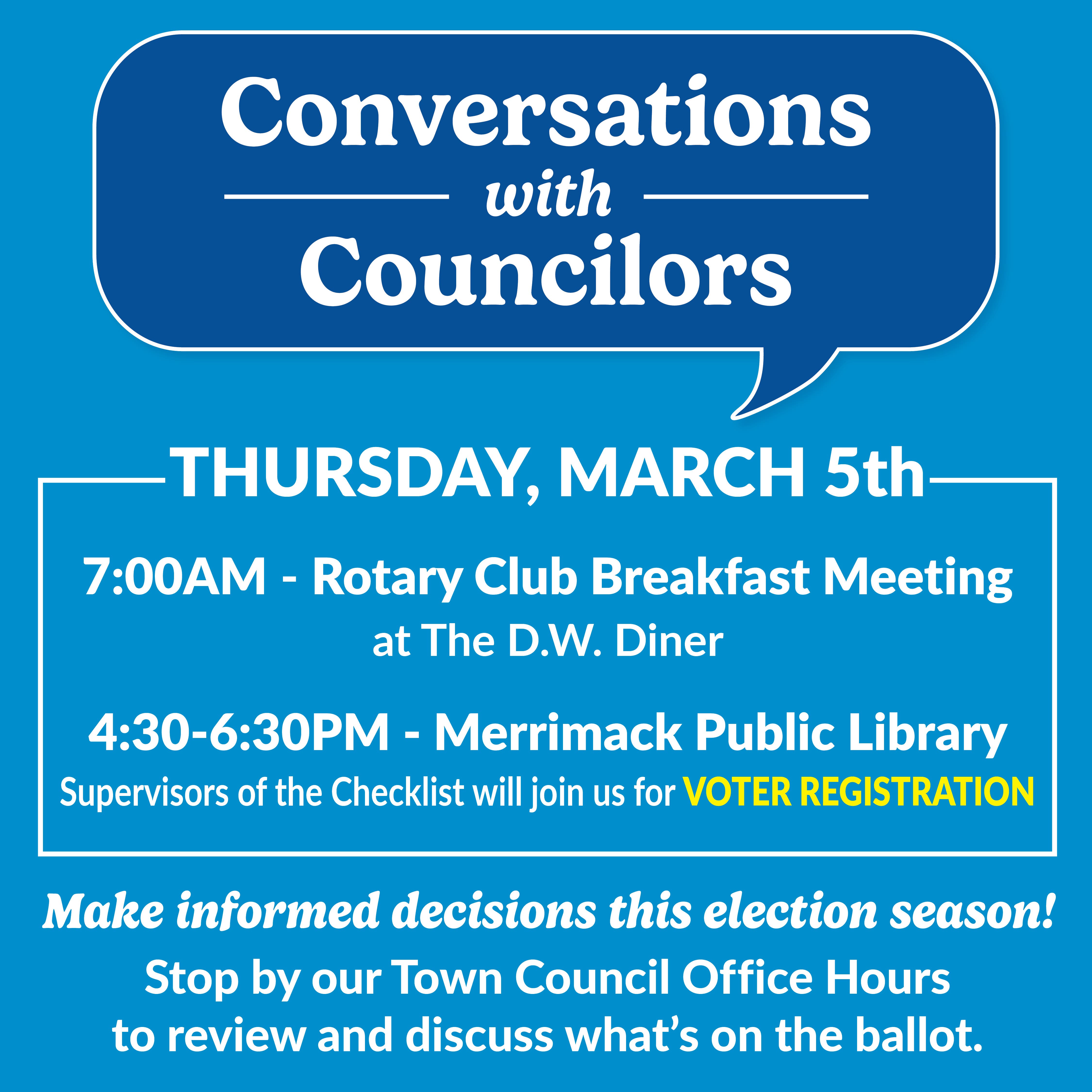 Conversations with Councilors: Rotary Club Breakfast Meeting