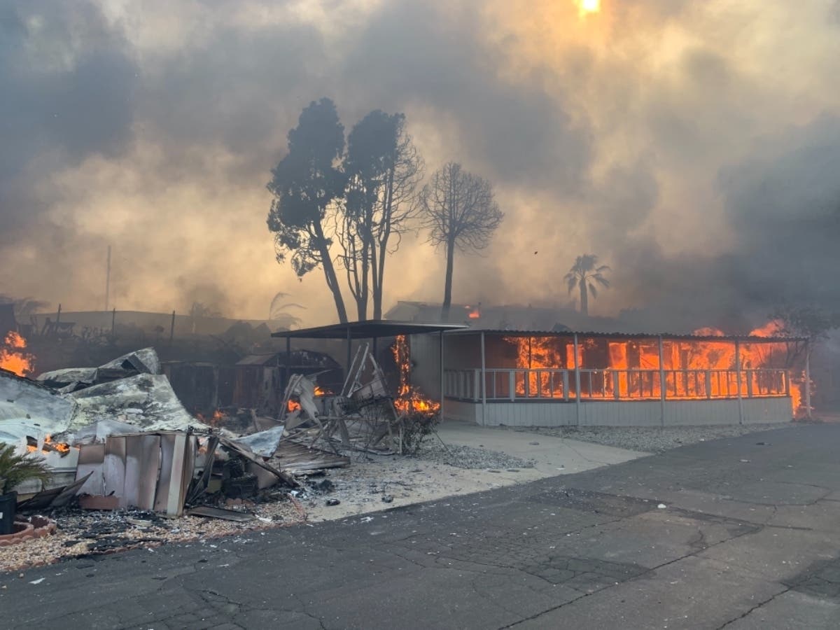The Sandlewood Fire in Riverside County ripped through a Calimesa mobile home park destroying nearly every home.
