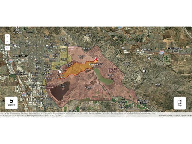 Riverside County Fire: Map Of Springs Fire Perimeter, Evacuation Areas ...