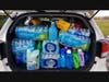 A car packed with donated supplies for the Ronald McDonald House