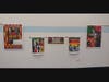 A digital art display in the Library at Hillcrest High School made by Hillcrest Graphic Design Students.