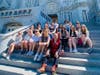Tinley Park High School French students pose on the steps of the Basilica of Sainte-Anne-de-Beaupré in Quebec, Canada, during their cultural immersion trip.