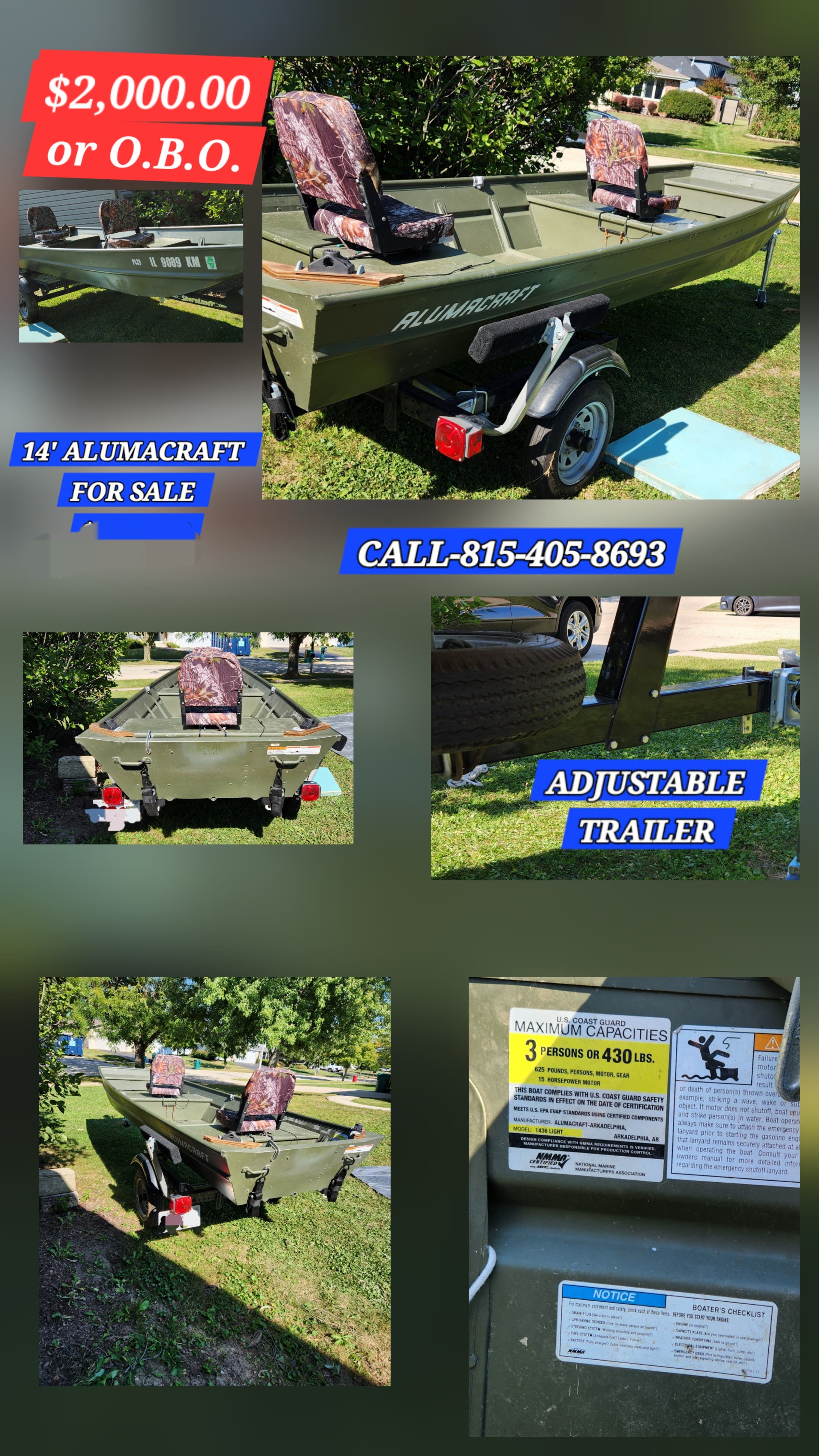 Reduced!!! Alumacraft 1436 light jon boat with shorelander trailer