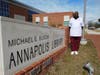 Annapolis native Steven Gray visits the Busch Annapolis Library for the first time. Gray has driven pass the new library often, but now as a recent retiree from being a letter carrier in Admiral Heights, he can spend some time there. 