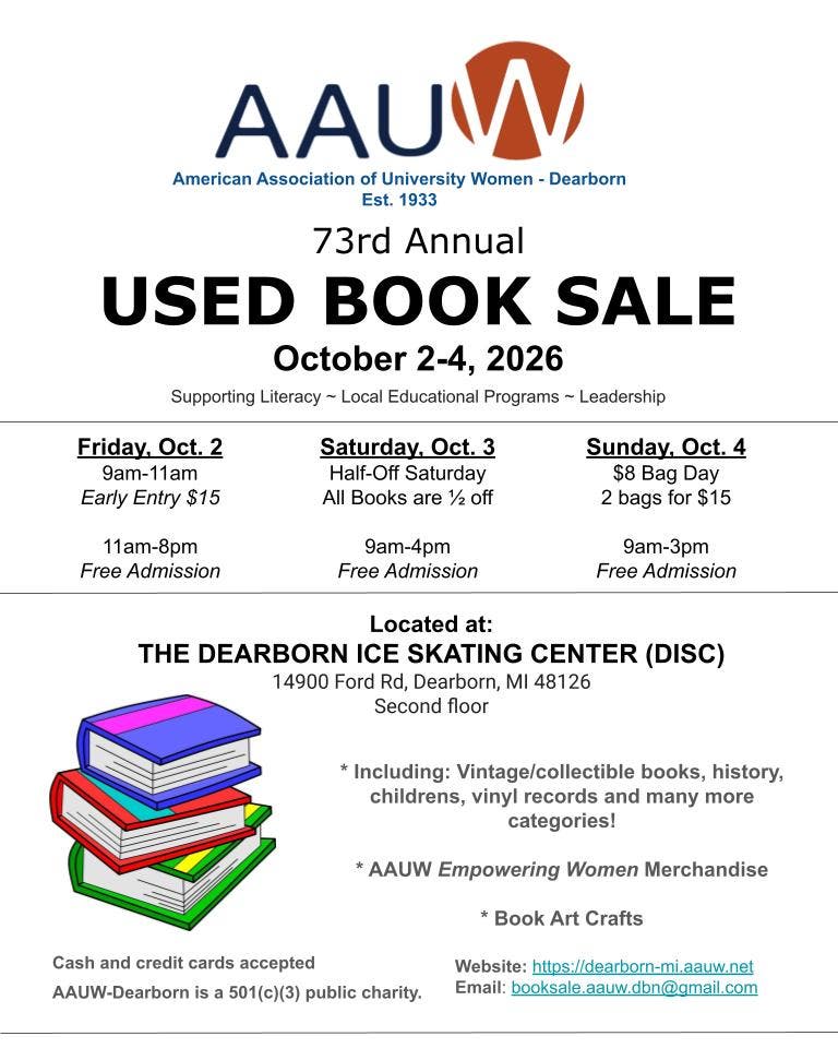 AAUW-Dearborn 73rd Used Book,Media, and Gift Fundraiser