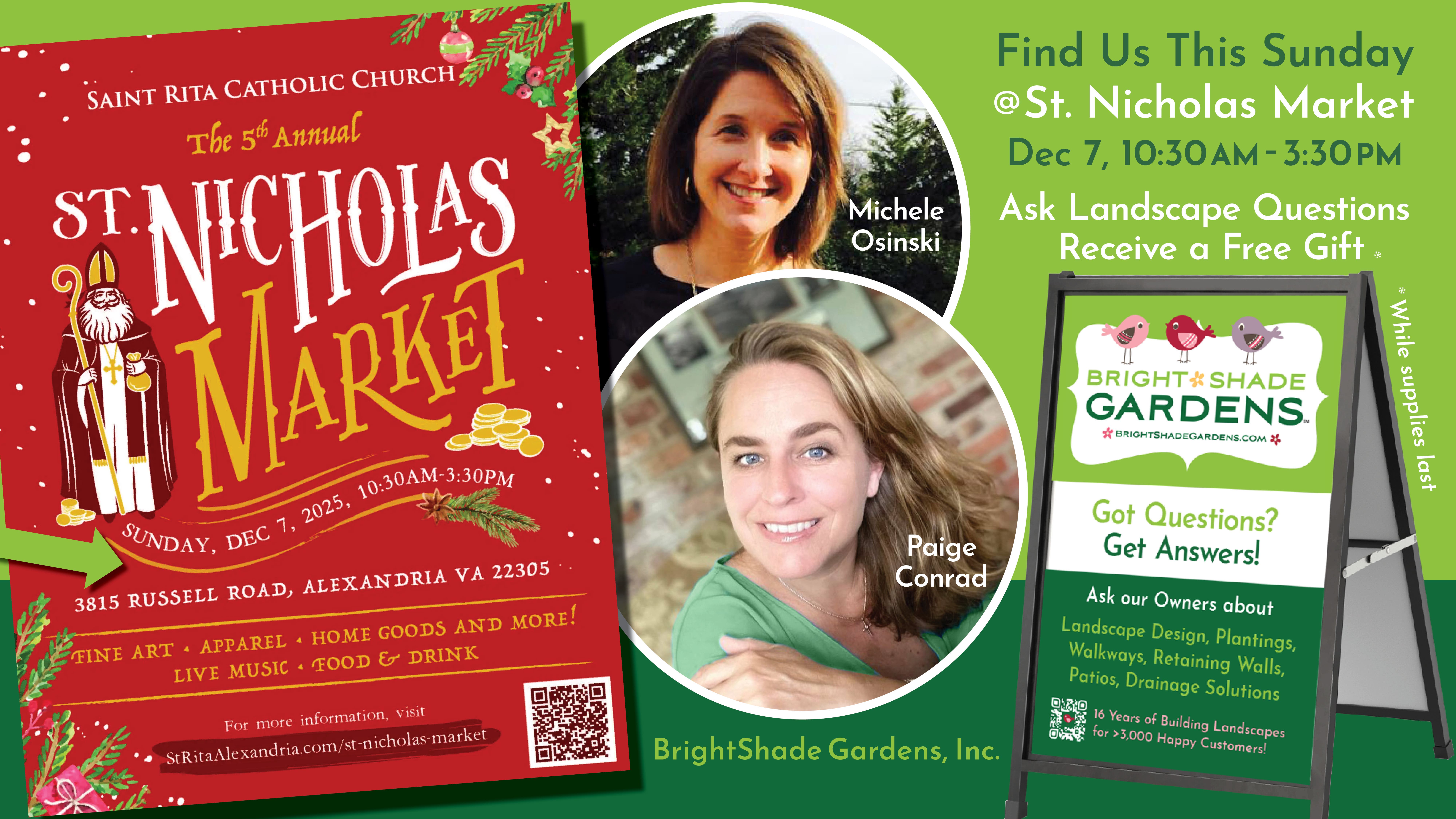 St. Rita's Holiday Market Featuring BrightShade Gardens Landscape Experts