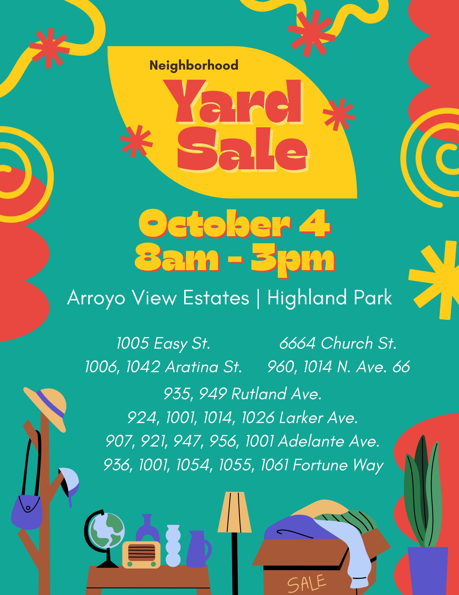 Annual Neighborhood Yard Sale, Arroyo View Estates
