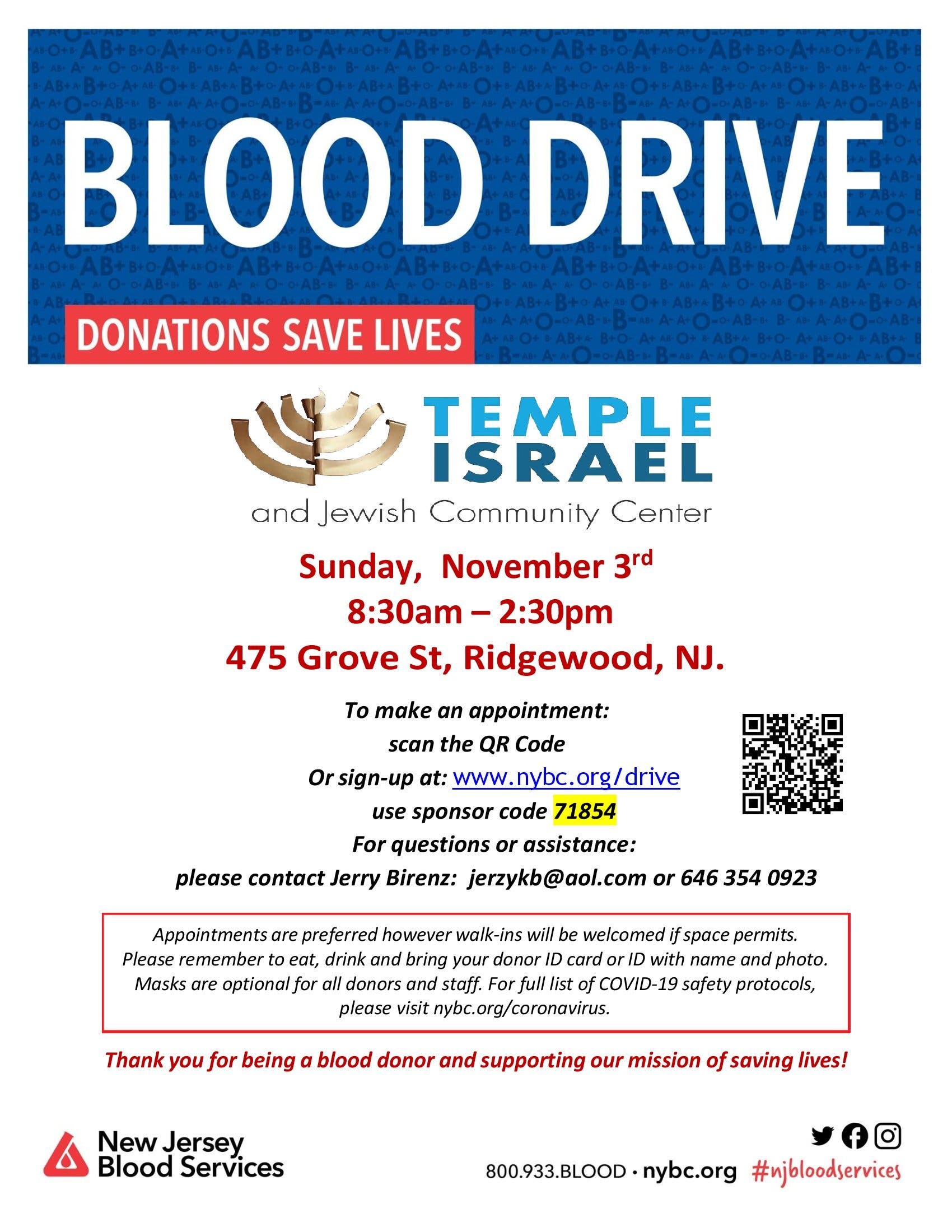 Nov 3 Ridgewood Community Blood Drive Ridgewood, NJ Patch