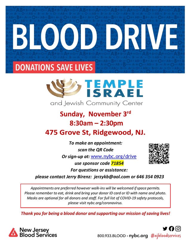 Nov 3 Ridgewood Community Blood Drive Ridgewood, NJ Patch