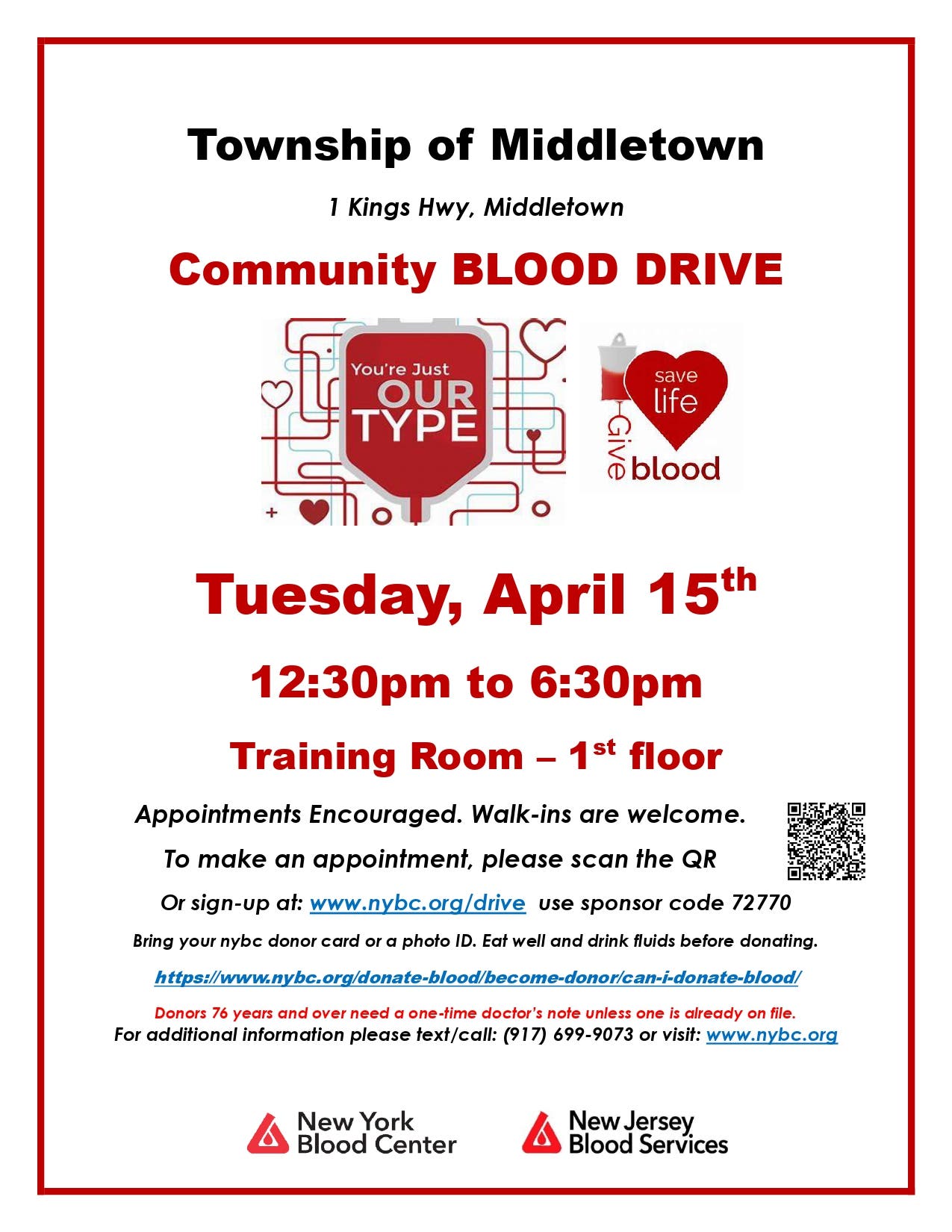 Apr 15 Middletown Community Blood Drive Middletown, NJ Patch