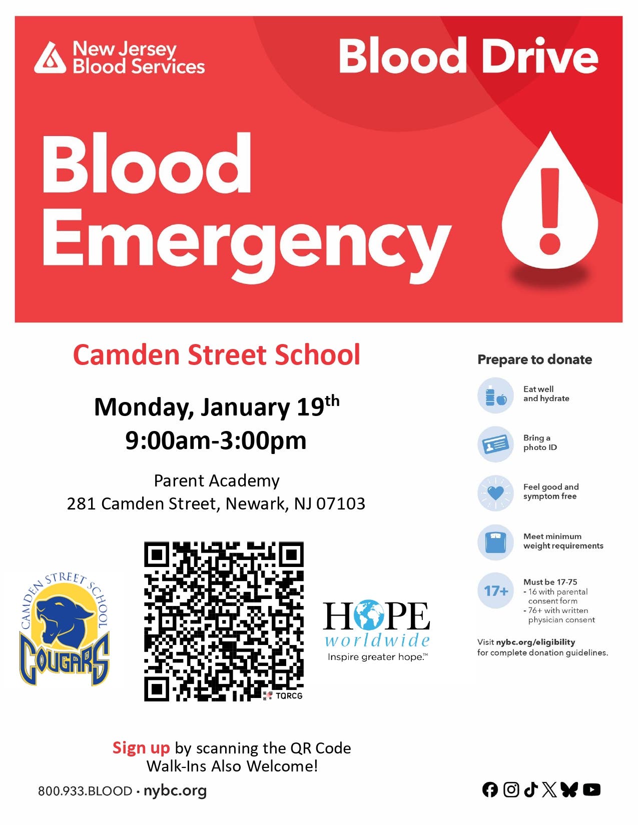 Newark Community Blood Drive - Emergency Blood Shortage!