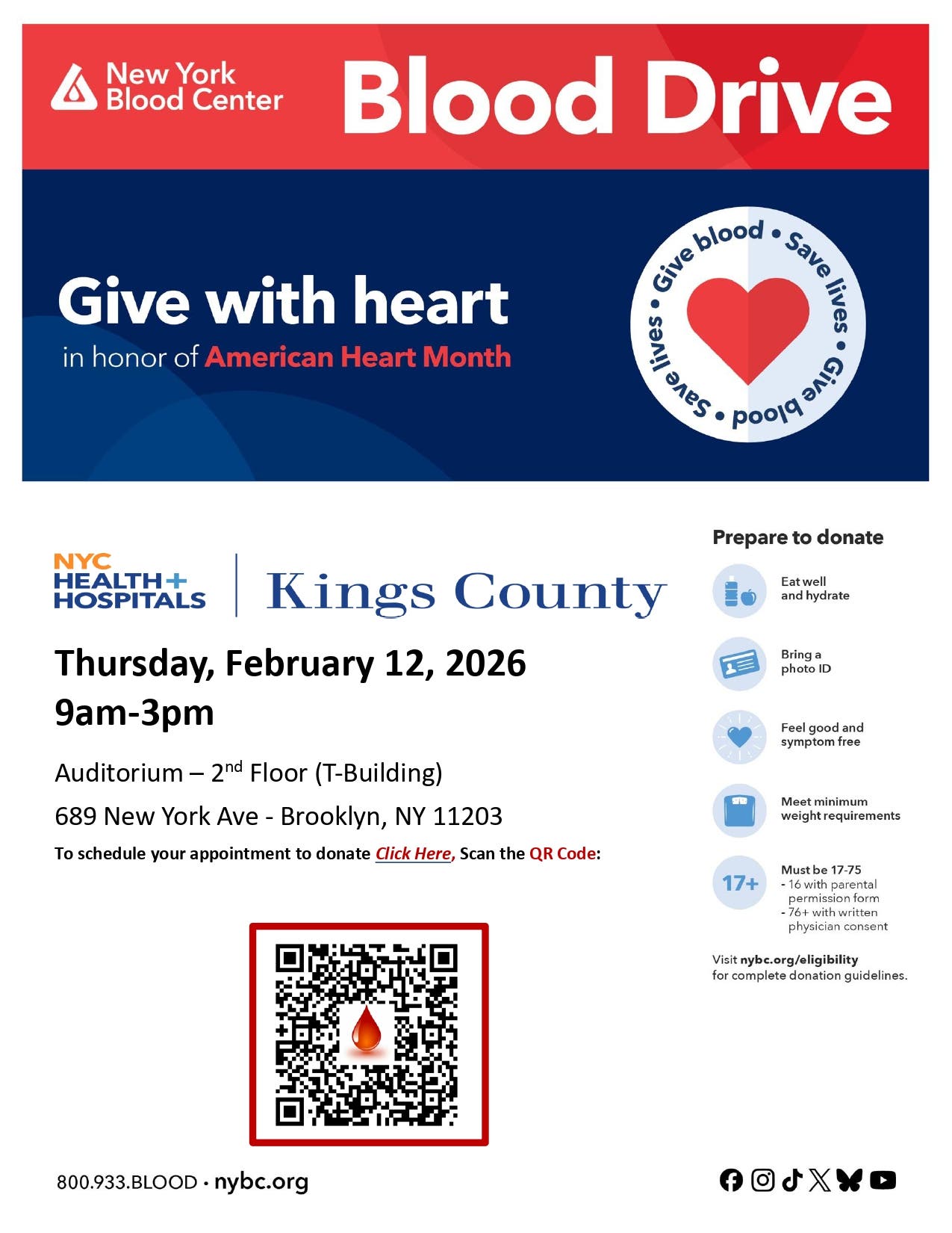 East Flatbush American Heart Month Blood Drive - Emergency Shortage!