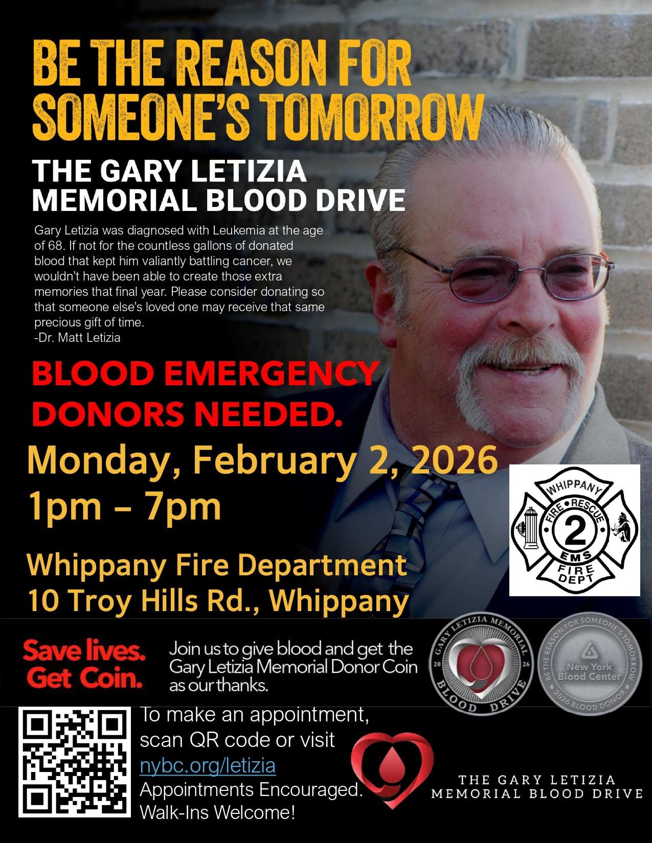 Whippany Community Blood Drive - In Loving Memory of Gary Letizia