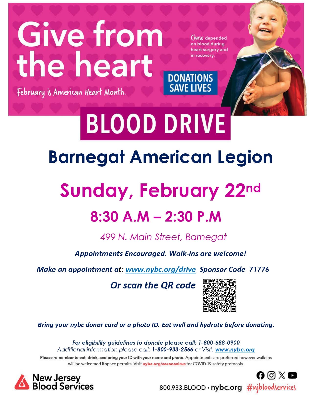 Barnegat American Heart Month Blood Drive
