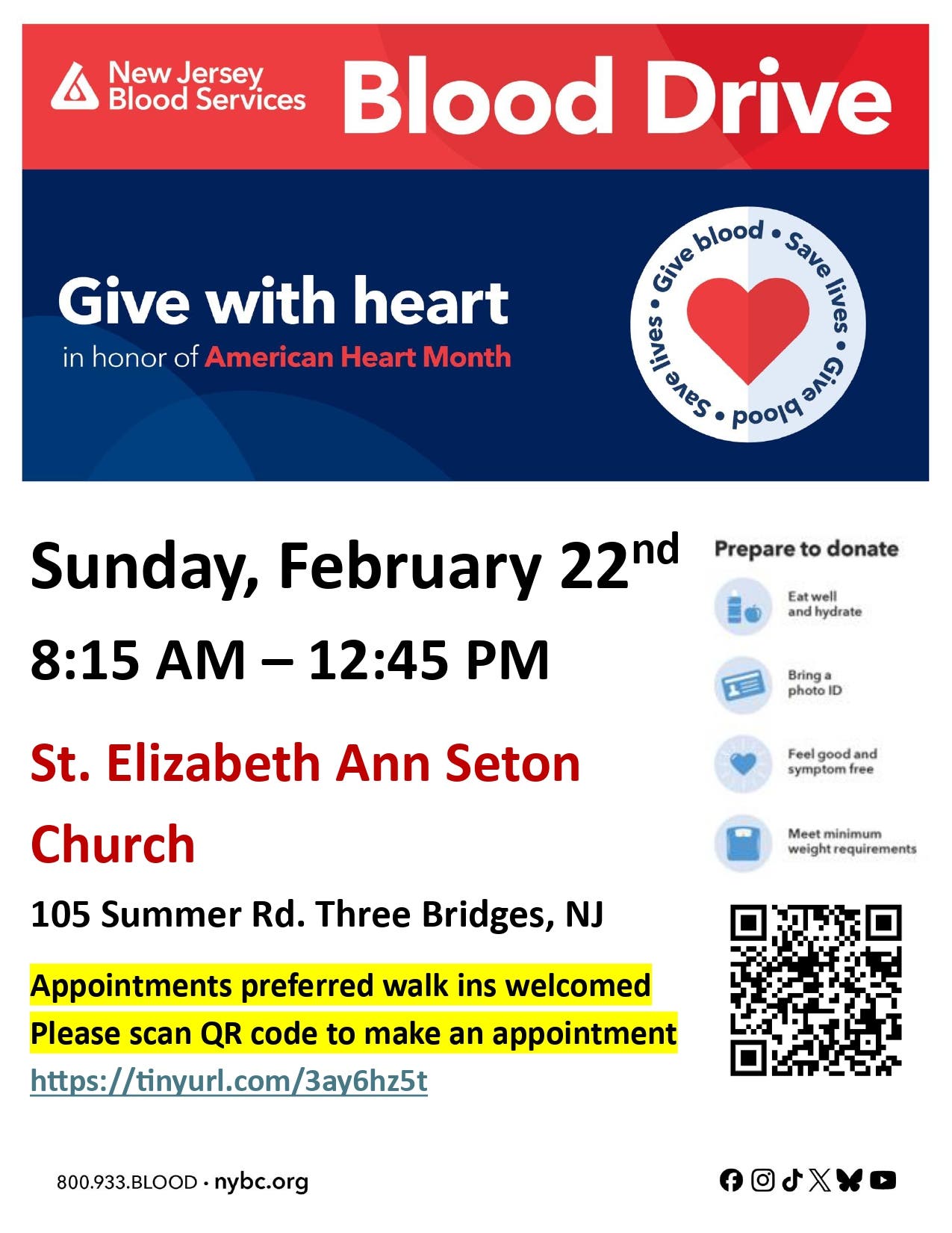 Three Bridges American Heart Month Blood Drive