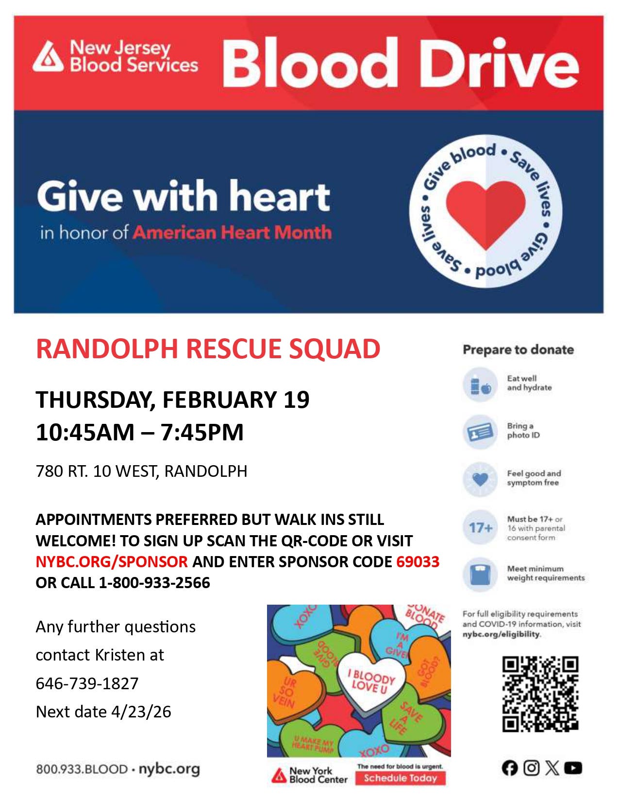 Randolph American Heart Month Blood Drive