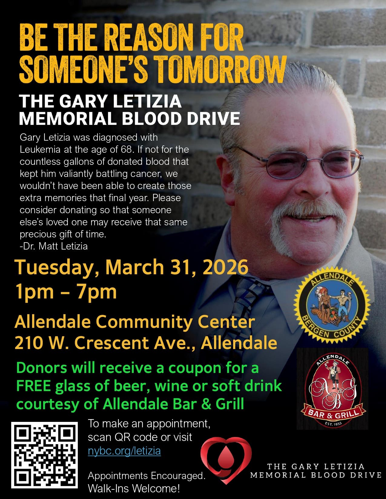 Allendale Community Blood Drive - In Loving Memory of Gary Letizia