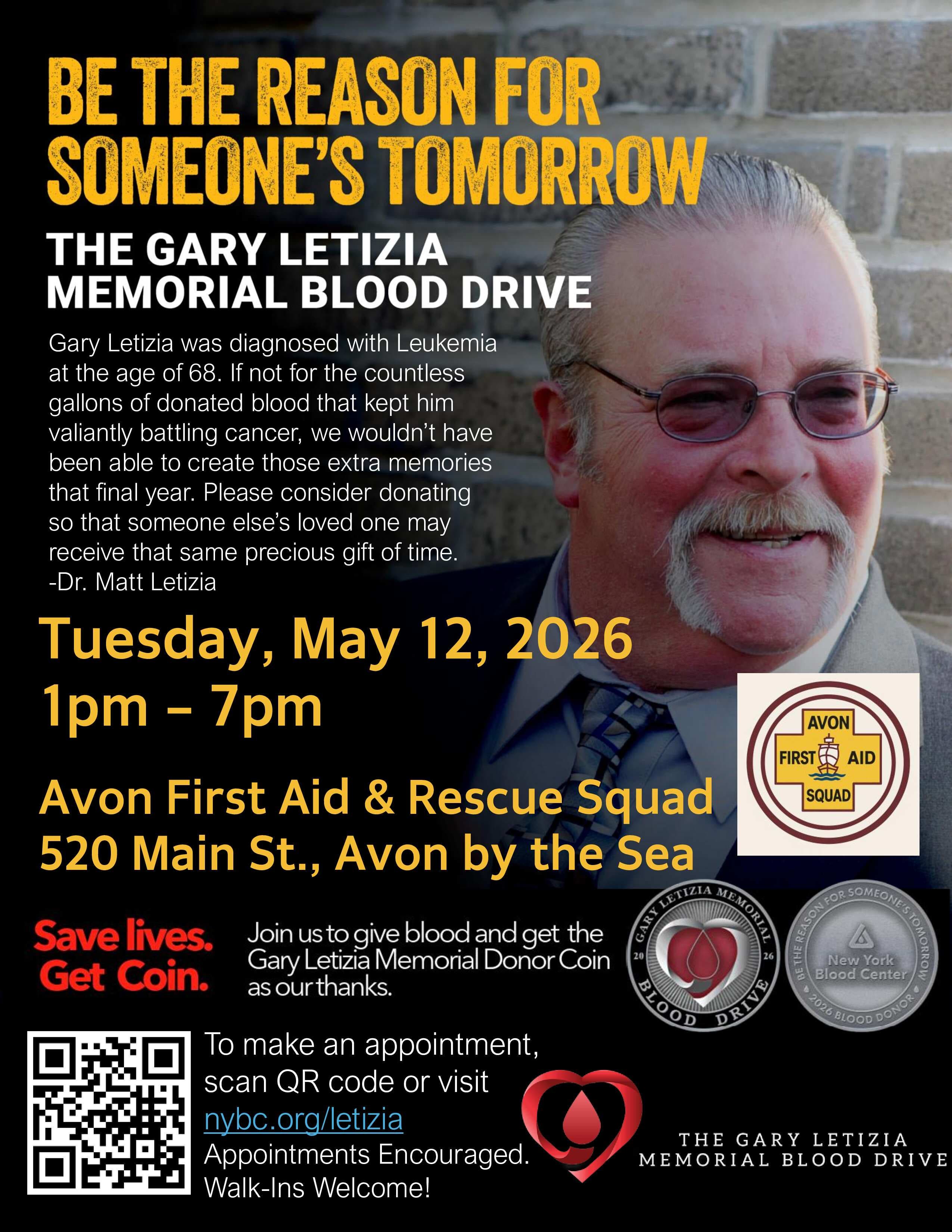 Avon Community Blood Drive - In Loving Memory of Gary Letizia