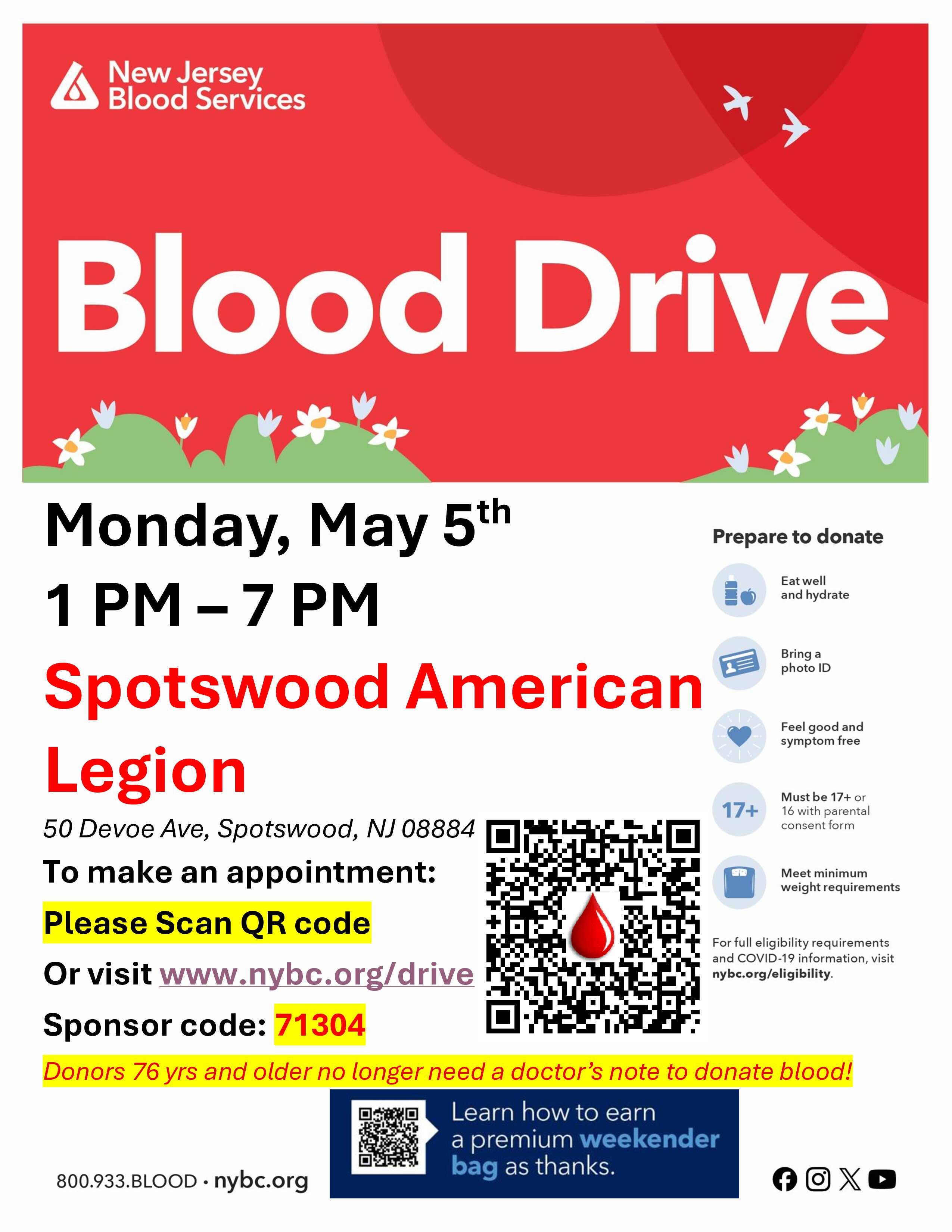 Spotswood Community Blood Drive
