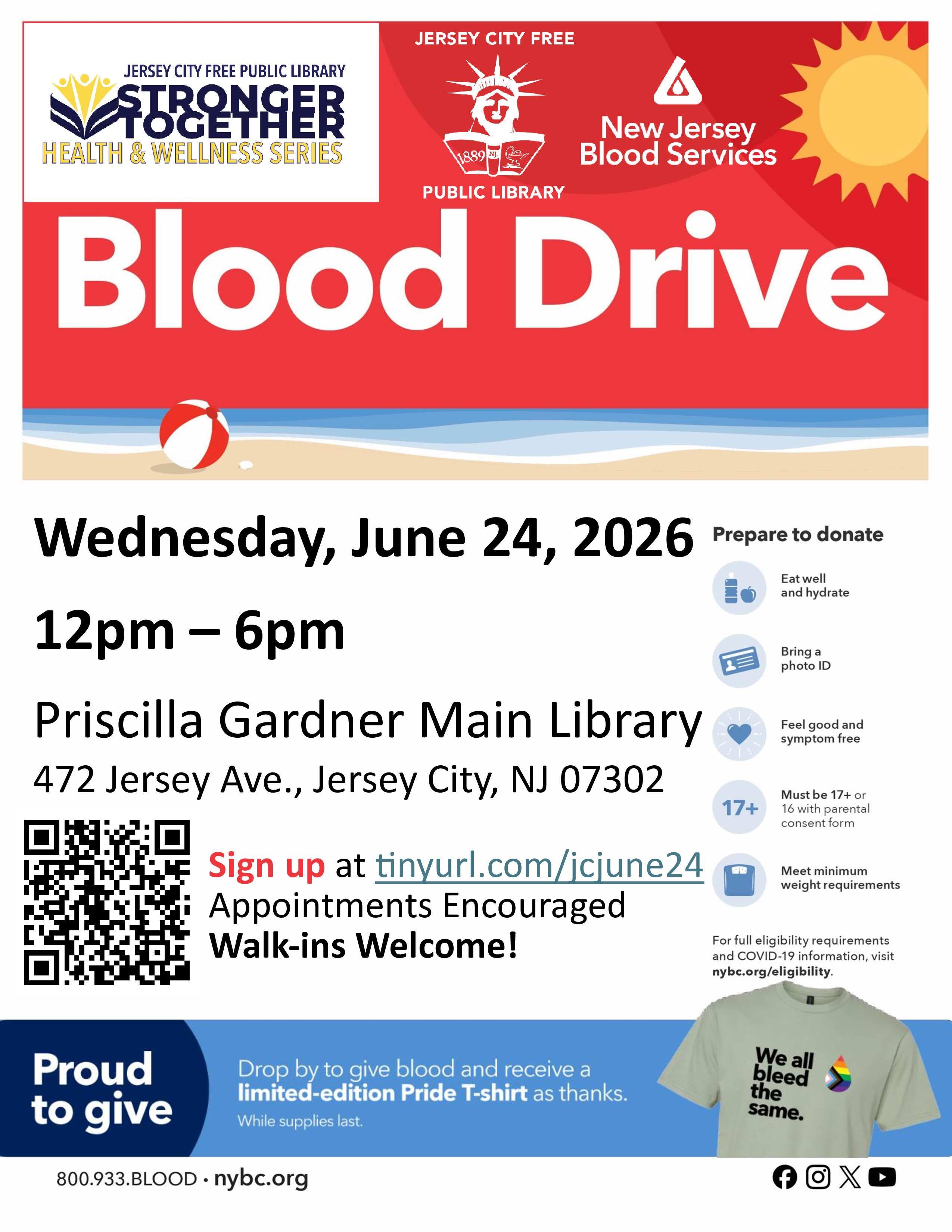 Jersey City Community Blood Drive - Tshirt for all donors!