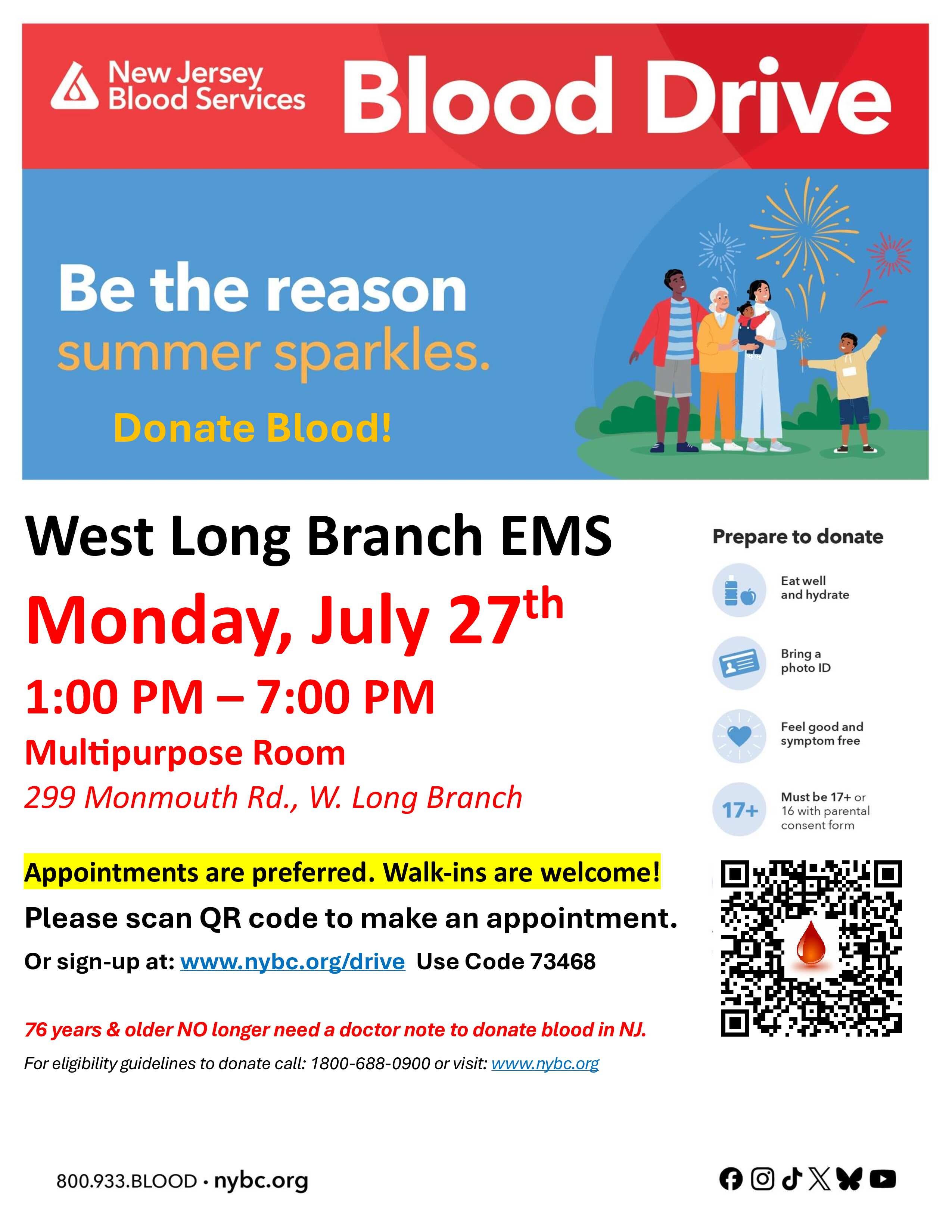 West Long Branch Community Blood Drive