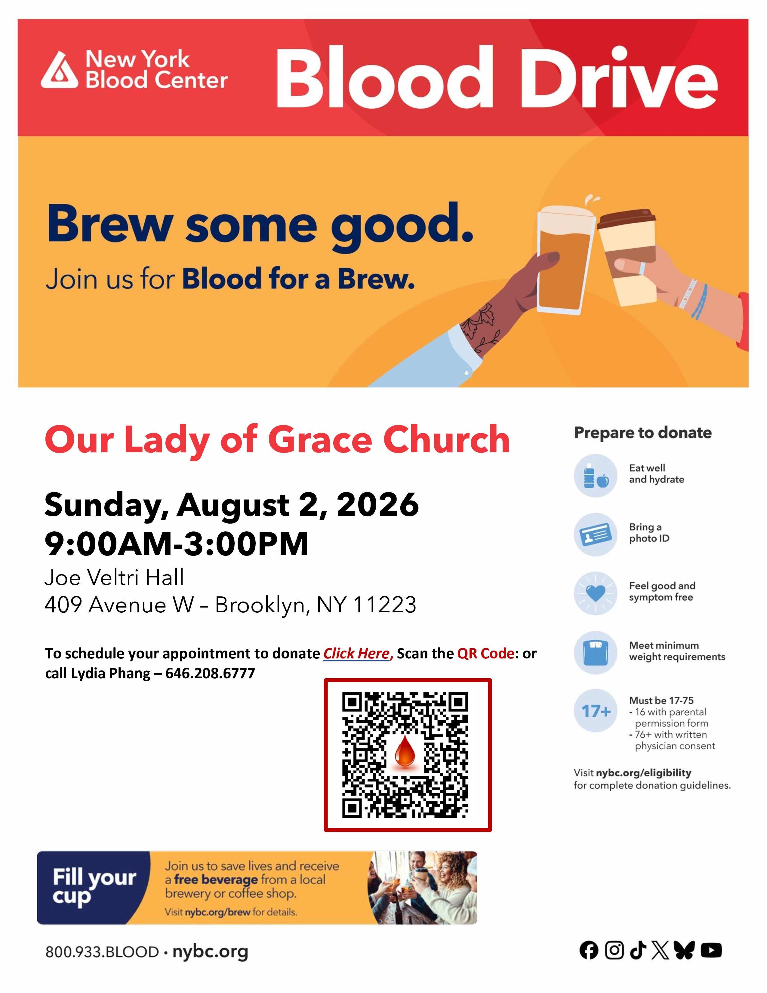 Gravesend Community Blood Drive - Blood for a Brew for donors!