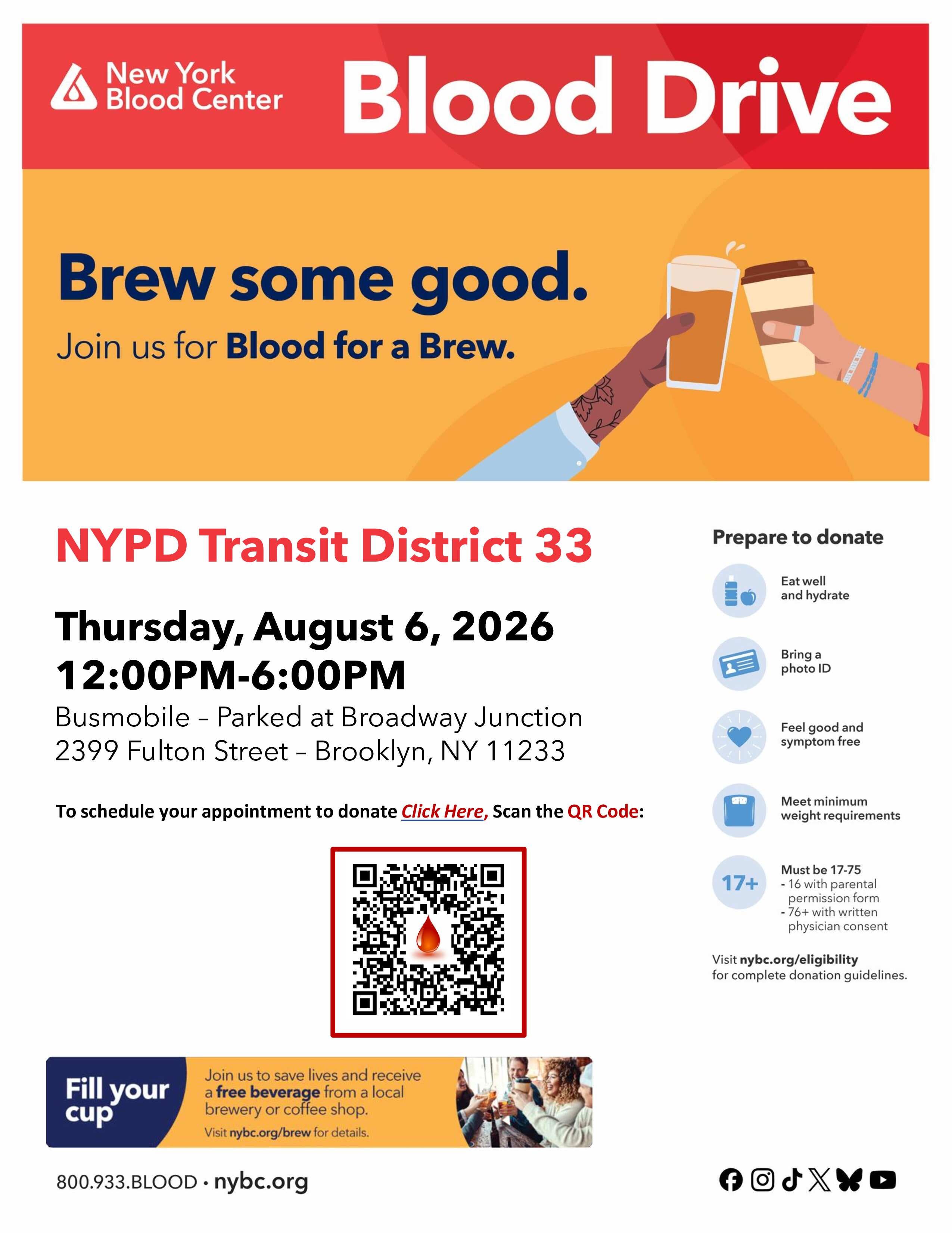 Brooklyn Community Blood Drive - Blood for a Brew!
