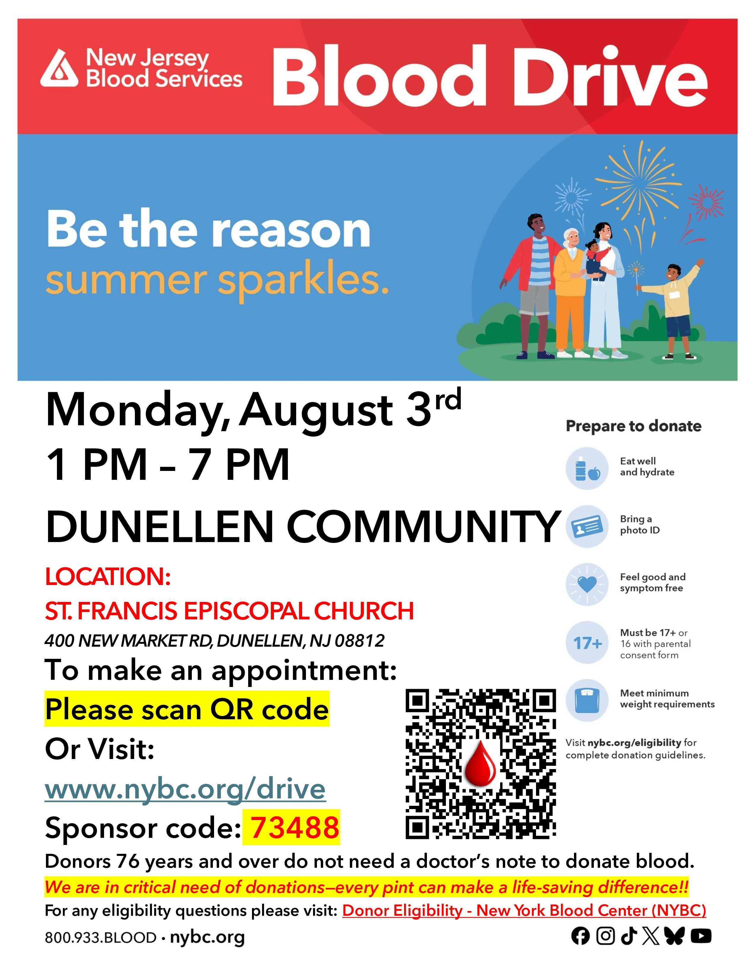 Dunellen Community Blood Drive