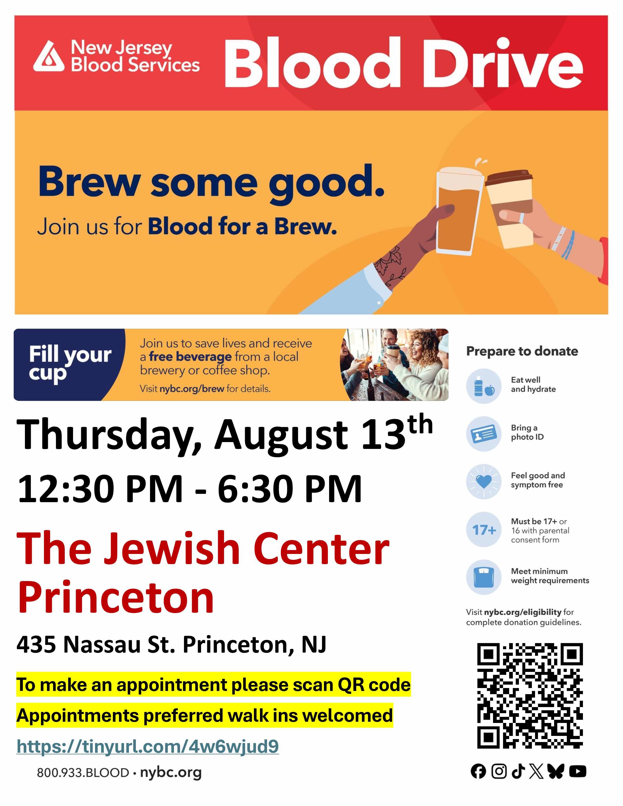Princeton Community Blood Drive - Blood for a Brew