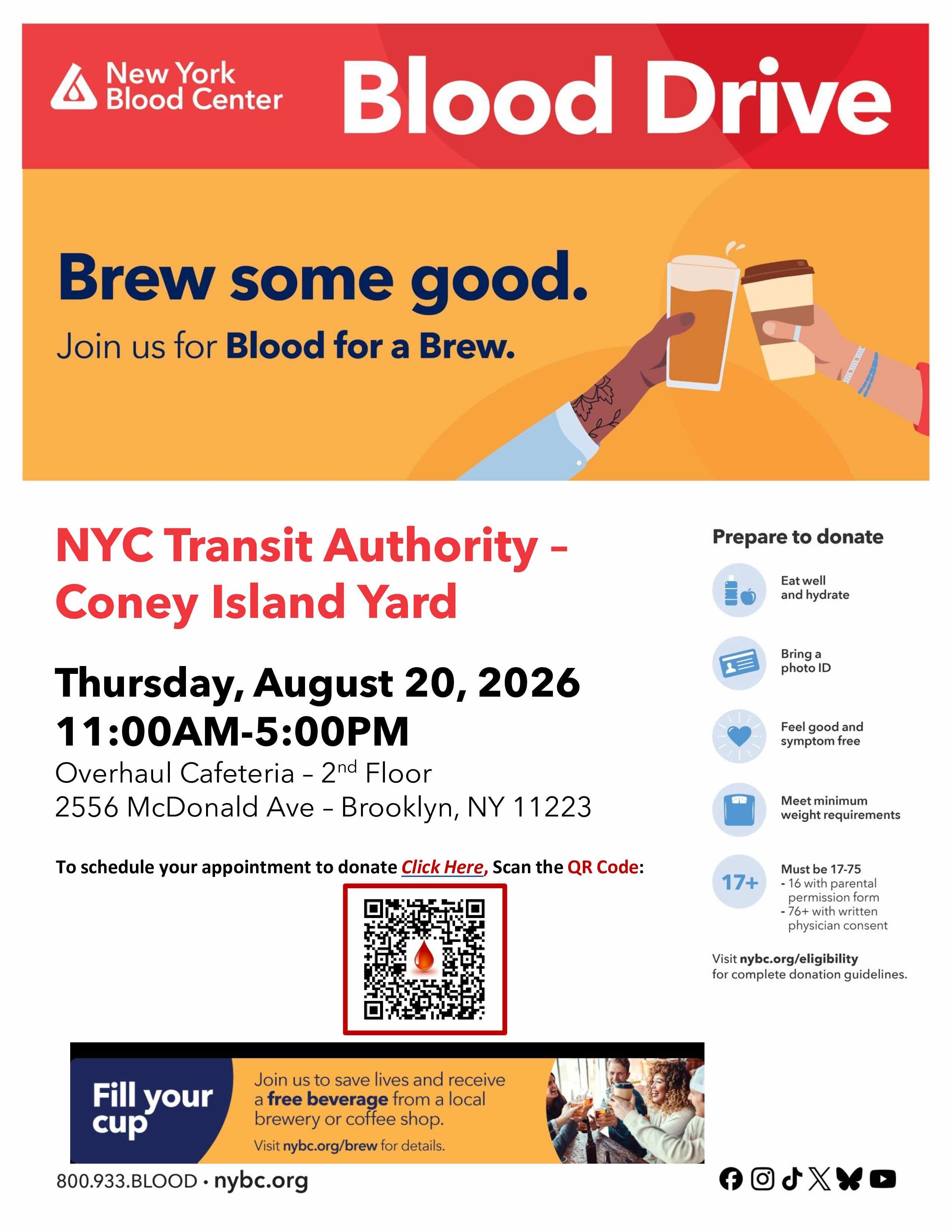 Coney Island Community Blood Drive - Blood for a Brew!