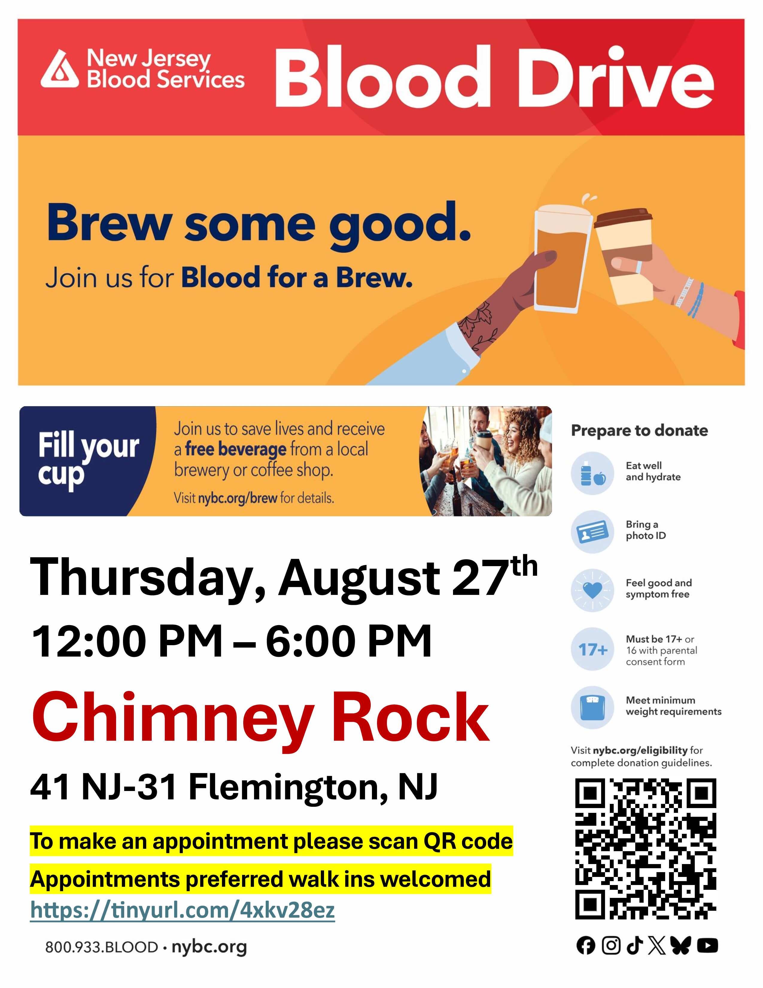 Flemington Community Blood Drive - Blood for a Brew!