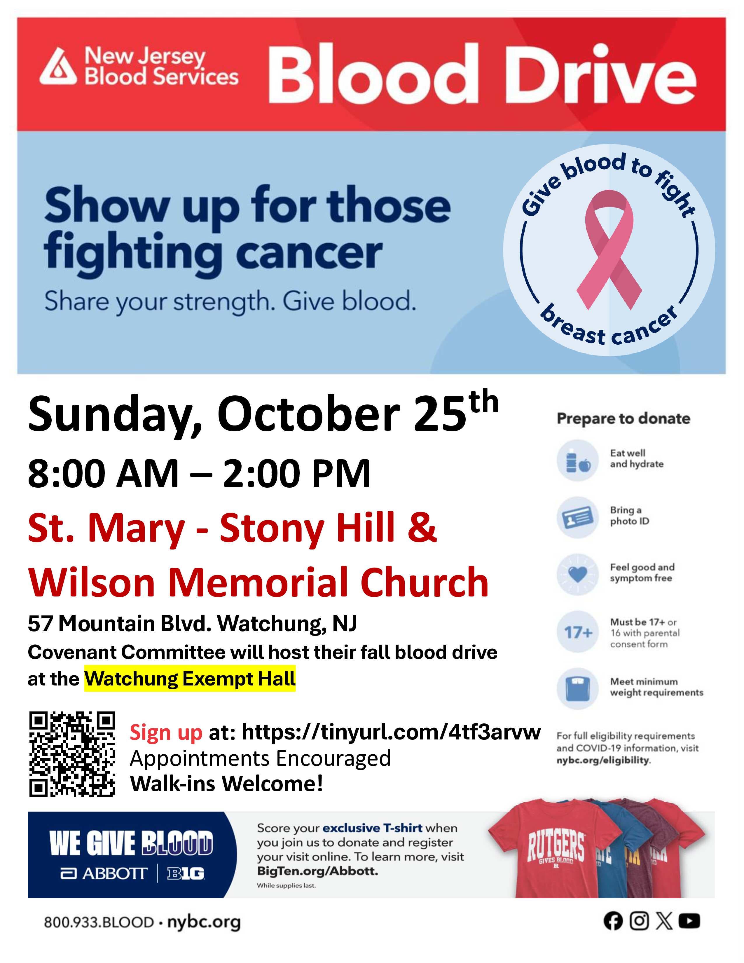 Watchung Community Blood Drive