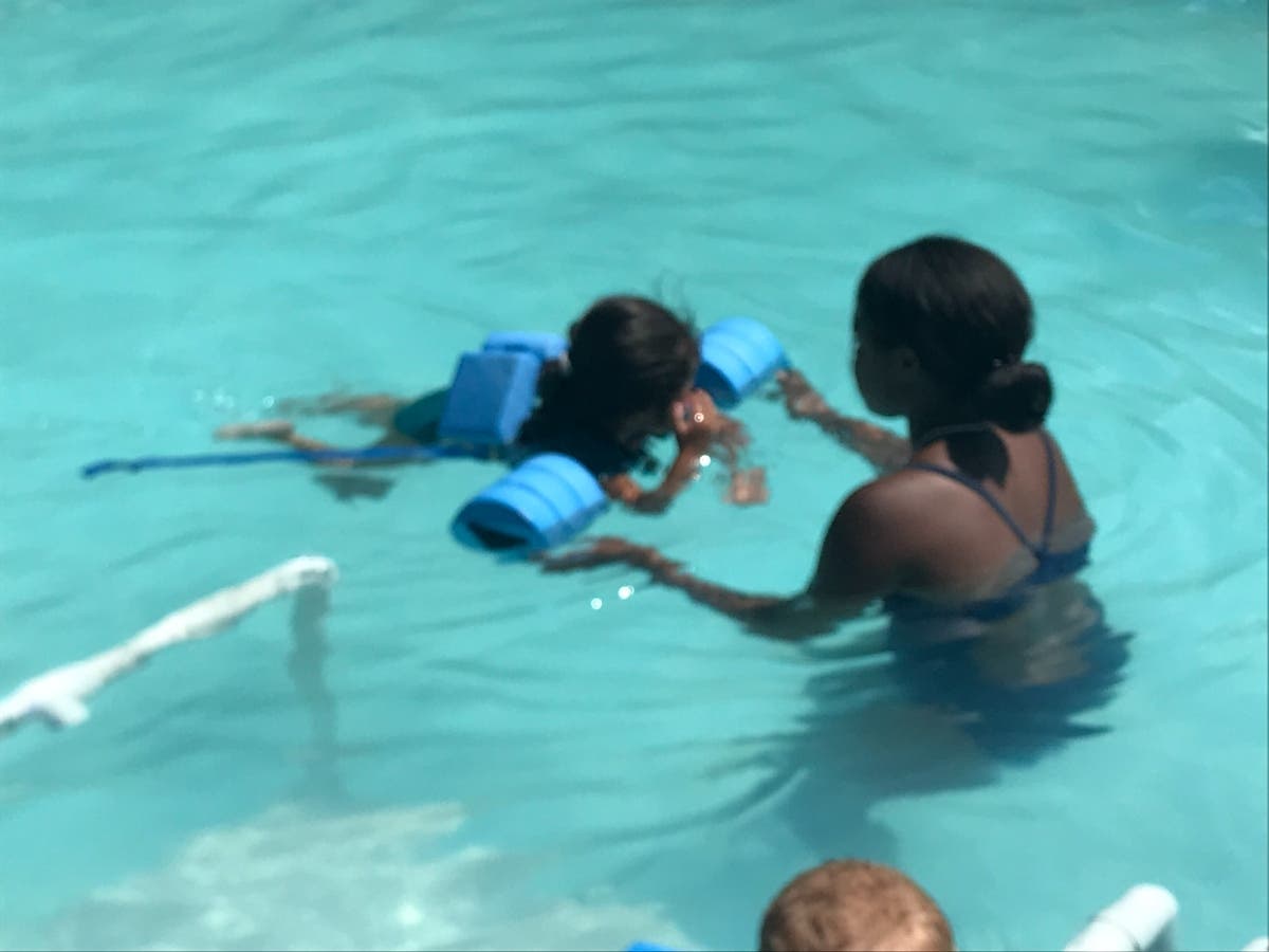 Pre-schoolers learn to swim - ages 3-5.