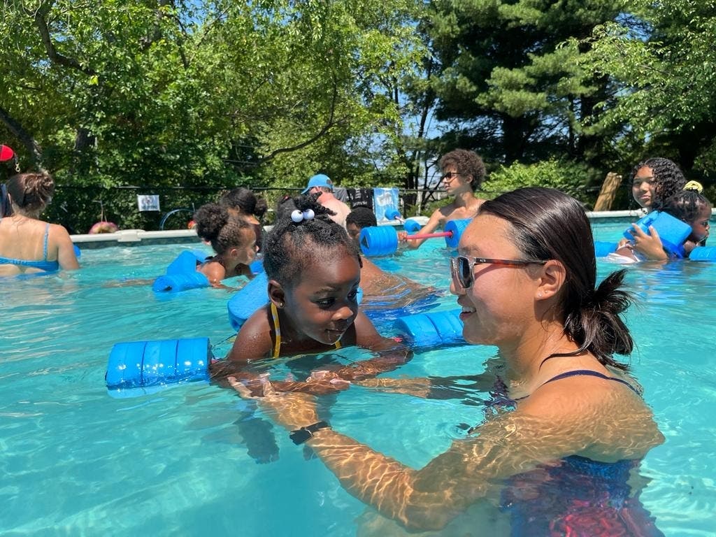 Children Learn to Swim at Y Camp!