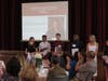 Guests give a round of applause for some of the first student's to join CFFRV's YEP program (from left: Allison Voris, Terrell Johnson, Cole Hemmes, Andrew Currie, Katie Connolly, Wendy Cotero). 