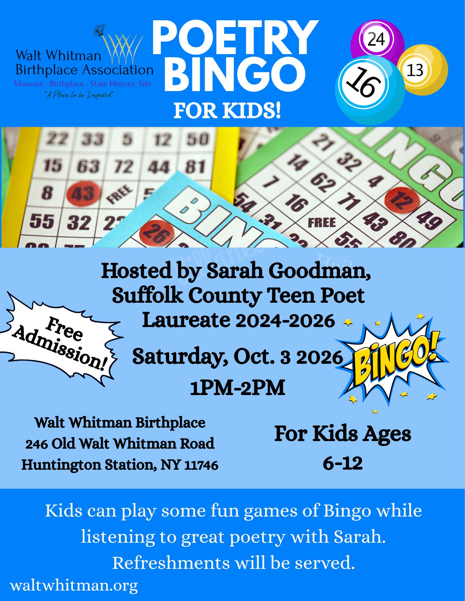 Kids Poetry Bingo