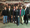 RMWP wrap-up party at Homestead Gardens   Brian Riddle of Homestead Gardens, Dave Rosage of Skipper’s Pier, Jim Weaver of Weaver Boatworks, Jack Walsh of Arundel High School, Don Bailey of Crofton Elementary School and Rick Hennen of First County Mortgage
