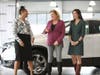Tswana Sewell, American Cancer Society, with Kathy Miller and Katrina Pemberton, MileOne Autogroup