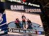 Sheri Denkensohn-Trott,  a 10-year breast cancer survivor, was honored with the Hoyas game ball at Capital One Arena on Feb. 19.  She has raised more than $75,000 to help fight breast cancer with Making Strides Against Breast Cancer of DC.