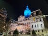 Baltimore City Hall Dome lit in teal to fight cervical cancer with World Health Organization and HeLa100.org 