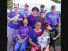 Janyce Smalley (center in purple hat), her family and Relay team are longtime American Cancer Society supporters.