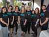 A group of volunteers enjoy the evening